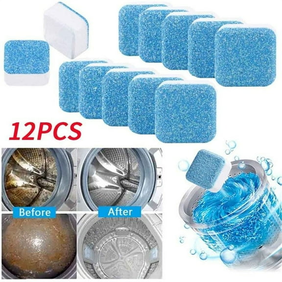 Washing Machine Cleaning Tablets (12 Pcs), High Efficiency Cleaning Formula, Deodorize Washing Machine Cleaner