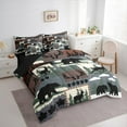 thumbnail image 4 of Feelyou Bear Animal Print Twin Bedding Sets 7-Piece, Blue Patchwork Buffalo Bedding Comforter Set, Rustic Farmhouse Reversible Sheet Sets, Microfiber Bedroom Decor, 4 of 8