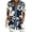 #328-Navy, variant on Women's Casual Loose Floral Print Waffle Knit Collar Button Down Short Sleeve Top Breathable Lightweight Blouse