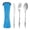 Blue, variant on 3-in-1 Portable 304 Stainless Steel Cutlery Set Travel Utensils with Case Fork Spoon Chopsticks for Camping Work School