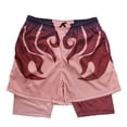 thumbnail image 3 of Pantalones cortos de rendimiento de Anime para hombre, estampado de Manga 2 en 1, pantalones cortos deportivos elásticos de compresión, secado rápido, entrenamiento de Fitness, Verano, 3 of 5