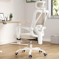 thumbnail image 6 of BISHE Ergonomic Office Chair with Footrest & Adjustable Headrest, Reclining Computer Chair with Customizable Lumbar Support, Breathable Mesh Back & Seat, 360° Swivel Wheels, Khaki, 6 of 8