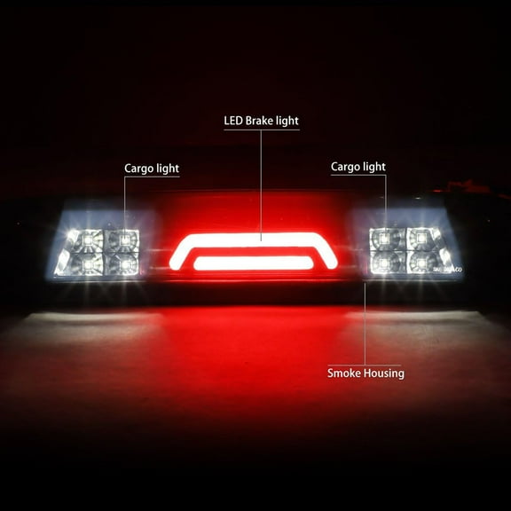 Yassdwbn 3rd High Brake Light Cargo Lamp For GMC Sierra Chevy Silverado Smoked 2014-2018