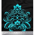 thumbnail image 1 of Soimoi Poly Georgette Fabric Ogee Damask Print Fabric by Yard 42 Inch Wide, 1 of 5