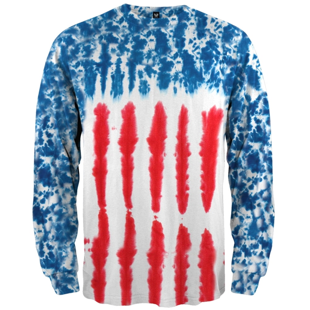red white and blue long sleeve shirts