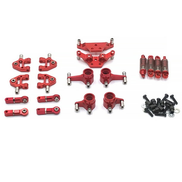 Kit de amortiguadores delanteros y traseros Vogacara para Coche 1:28 rojo