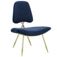 thumbnail image 2 of Modway Fauteuil d'Appoint en Velours Ponder, Bleu Marine et Or, 2 of 6