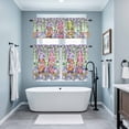 thumbnail image 3 of Blue Purple Gnomes Kitchen Curtains Sets for Windows 36 Inch Length, Spring Hydrangea Flower Leaf Green Plaid Rod Pocket Window Treatments Tier Curtains and Valances Set for Bedroom/Bathroom, 3 of 8
