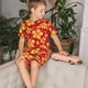 thumbnail image 4 of Balery Red Vintage Flowers Conjunto de Pijama Infantil de Manga Corta con Estampado – Ropa de Dormir de Algodón Suave-Medium, 4 of 6