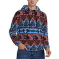 thumbnail image 2 of Pofeuu Vintage Corn Pattern in Red Blue Print Mens Casual Hooded Collar Drawstring Hoodies Pullover Sweatshirts Casual Long Sleeve Shirts-Medium, 2 of 7