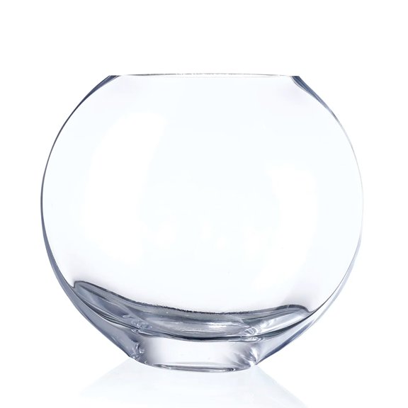 CC Home Furnishings Handblown Oval Glass Floral Vase - 7" - Clear
