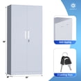 thumbnail image 6 of SUNCROWN 71 In Metal Storage Garage Cabinets with Locking Doors and Adjustable Shelves, Steel Storage Cabinet for Garage, Office, Classroom, Assemble Required(Grey), 6 of 9