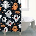 thumbnail image 4 of Dark Halloween Ghosts Pumpkins and Stars Shower Curtain 72"x84" ,Bathroom Decorative Shower Curtains Set with 12 Hooks,Modern Waterproof Washable Shower Curtain, 4 of 6