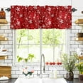thumbnail image 3 of Christmas Valances for Windows Red White Winter Snowflakes Shiny Stars Xmas Snow Rod Pocket Curtain Valance Window Treatment Short Curtains for Kitchen Living Room, 58"x16", 3 of 5