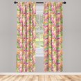 thumbnail image 3 of Ambesonne Flower Curtains, Hawaiian Jungle Flora, Pair of 28"x63", Multicolor, 3 of 5