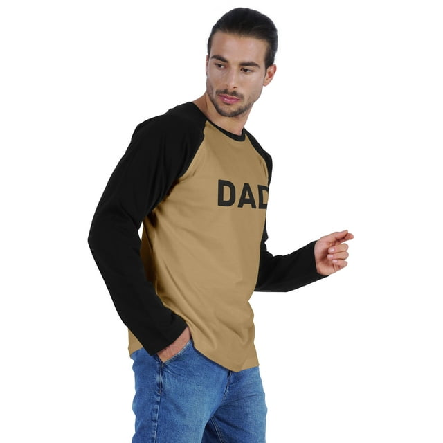 Inkmeso T-Shirt Raglan à Manches Longues pour Hommes Graphique Dad3 T-Shirt pour Père de 3 Enfants
