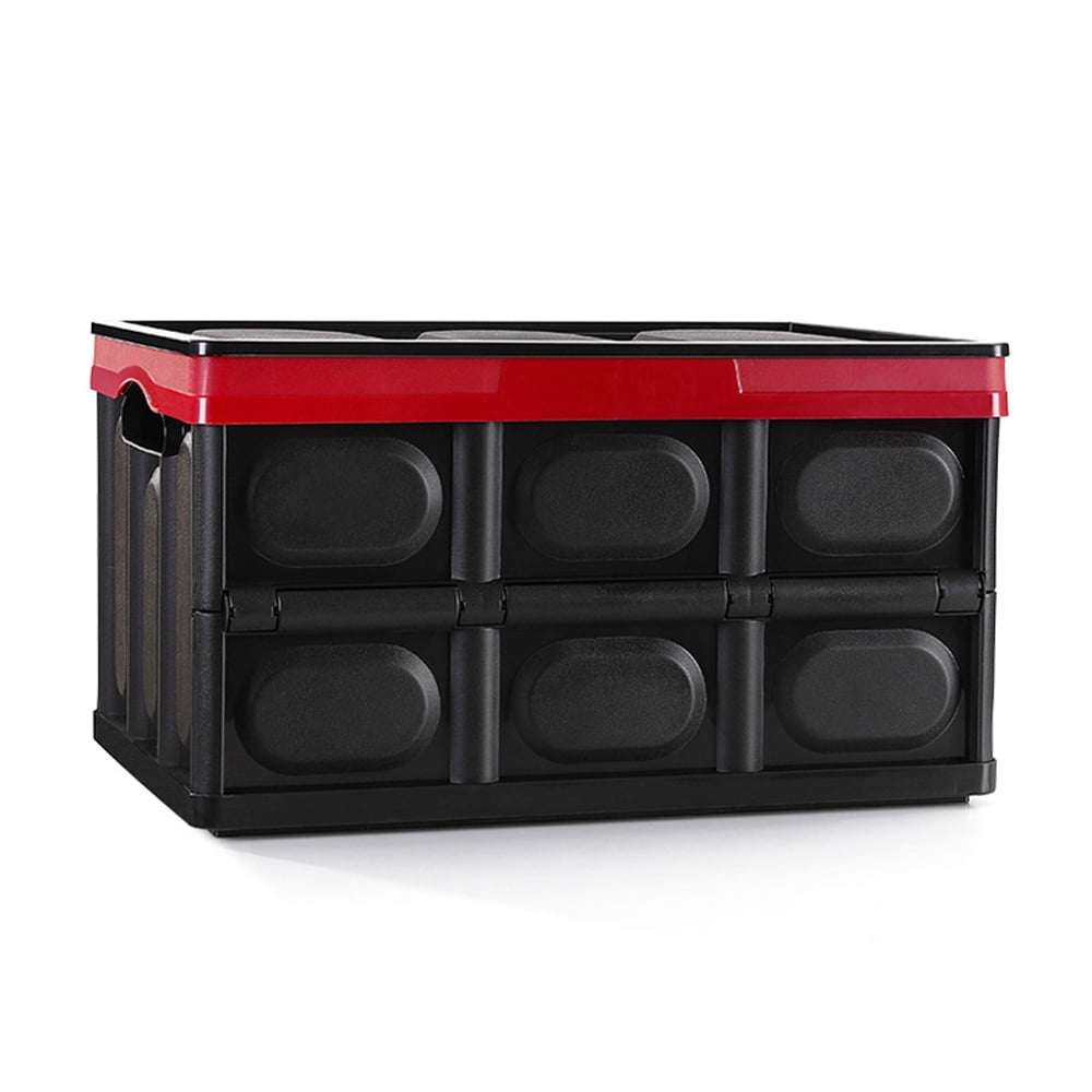 28" Collapsible Plastic Storage Box Durable Stackable Folding Utility