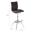 thumbnail image 5 of Benjara Deko 26-31" Adjustable Height Barstool Chair (Set of 2)- Chrome/Brown, 5 of 7