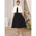 thumbnail image 3 of DARING DIVA Women's Formal Shrug Crewneck Split Short Sleeve Cape Blazer S White, 3 of 6
