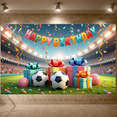 thumbnail image 5 of Soccer Theme Banner Football Design Soccer Birthday Backdrop Athlete Silhouette Golden Trophy Football Party Display for Birthday Party Soccer Party Kids' Birthday, 5 of 9