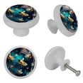 thumbnail image 7 of Bees on Starry Sky Glow in The Dark Crystal Glass Cabinet Knobs 4 Pcs Drawer Handles for Kitchen Cabinets Dresser Cupboard Wardrobe, 7 of 7