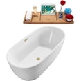 thumbnail image 3 of 59" Streamline N560BBR Soaking Freestanding Tub and Tray With Internal Drain in Brushed Brass, 3 of 7