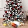 thumbnail image 5 of Lsque Seashell On The Beach Print Christmas Tree Skirt, Tree Skirt with Ties or Velcro, Perfect for Holiday Decorations, Halloween, and New Year-36", 5 of 7