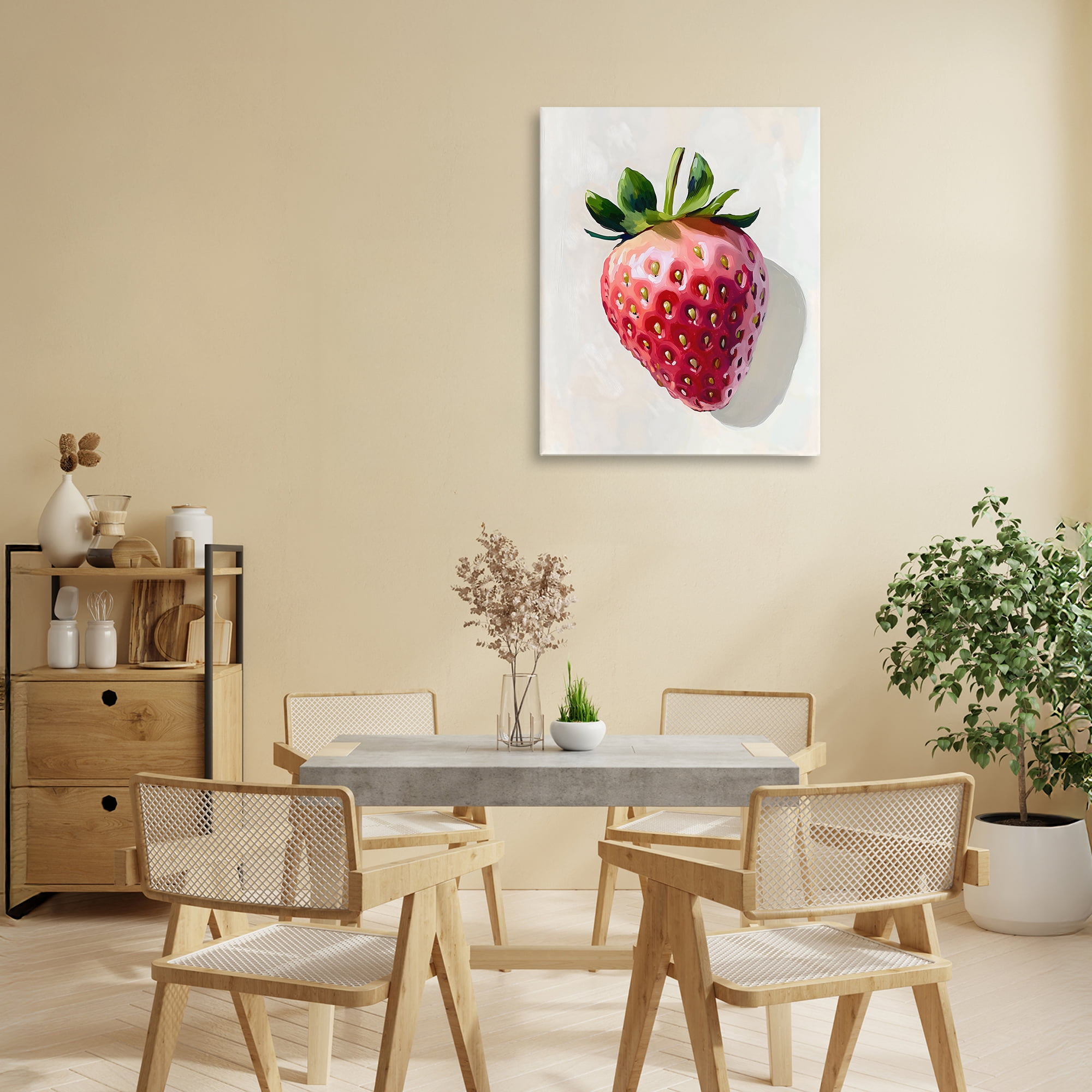 Stupell Industries Juicy Shine Strawberry Canvas Wall Art, design by The Prints Vibe