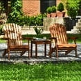 thumbnail image 5 of Costway 3PCS  Patio Wooden Adirondack Chair Table Set Folding Seat Furniture Garden, 5 of 12