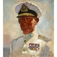 thumbnail image 2 of Anonymous 20x22 Black Ornate Framed Double Matted Museum Art Print Titled: Portrait of Admiral Sir Andrew Cunningham. (circa 1943), 2 of 5