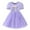 Purple, variant on yillto Girls Summer Dress Puff Short Sleeve Crew Neck Flowy Sundress Casual Party Midi Dresses 2-7T