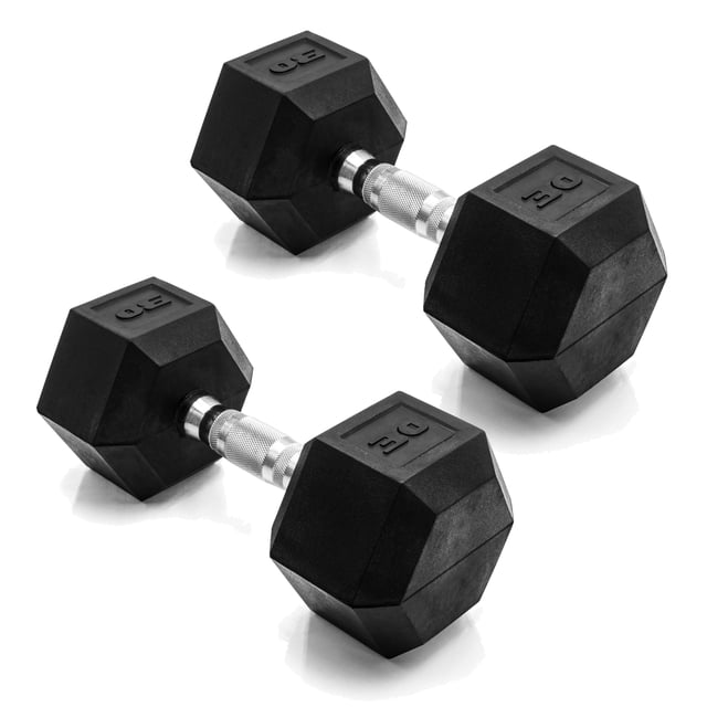 Par de mancuernas hexagonales recubiertas CAP Barbell de 30 libras
