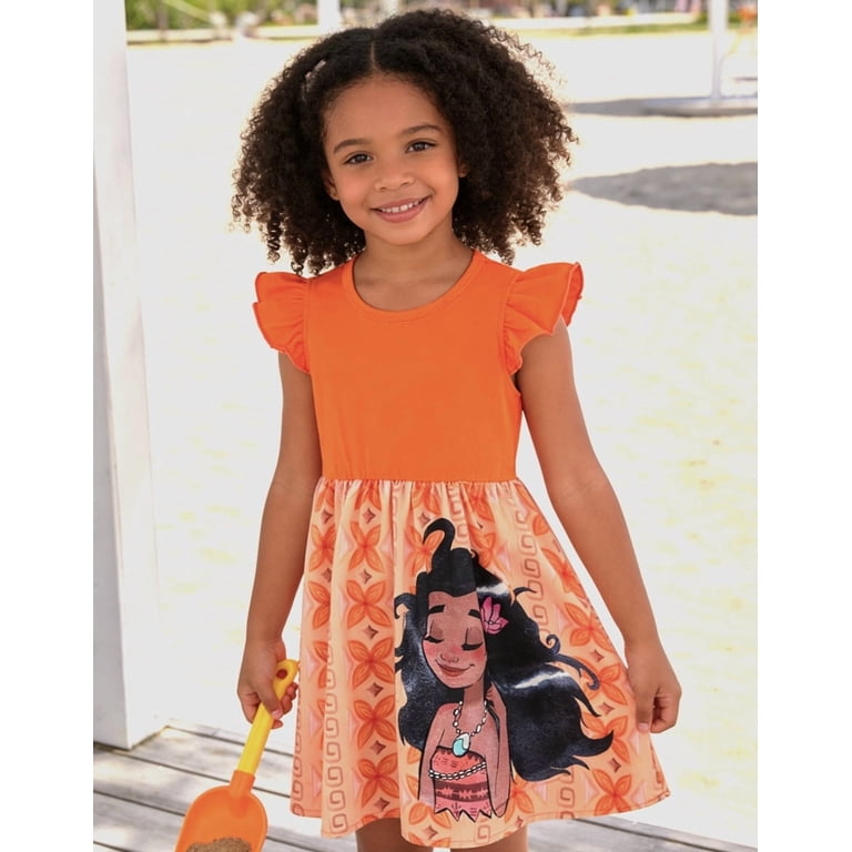 Disney Princess Toddler Girl Dresses Moana Ariel Character Ruffled  Sleeveless Dress Size 2T - Walmart.com
