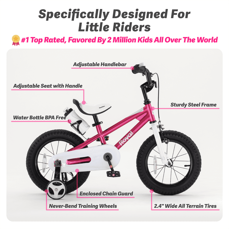 Royalbaby Boys Girls Kids Bike 12 In BMX Freestyle Red 2