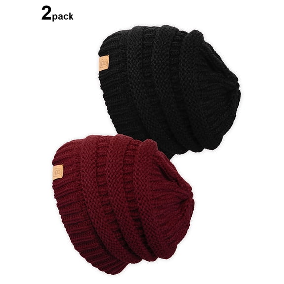 Basico Unisex Adult Warm Chunky Soft Stretch Cable Knit Beanie Cap Hat