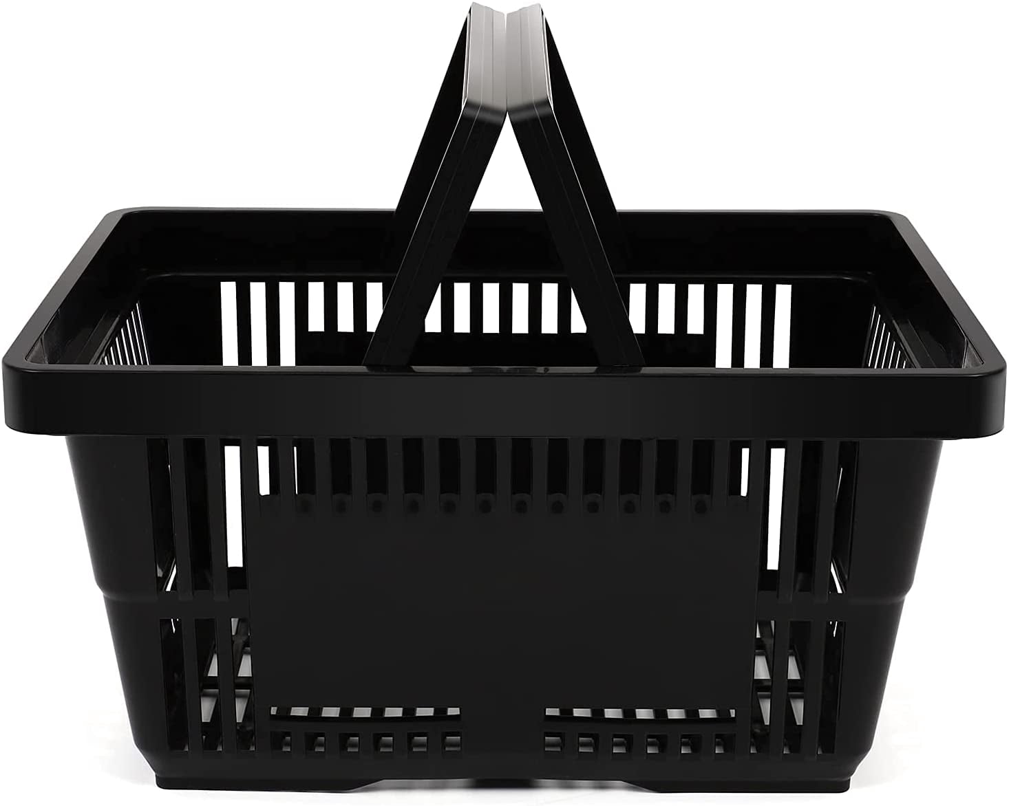 21L Shopping Basket Black Basket With Plastic Handles For Supermarket shop Black Plastic Shopping Basket Convenient Sundries Laundry Basket 12 Pack Shopping Basket