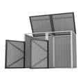 thumbnail image 3 of Lisonu Modern Outdoor Trash Can Shed 54 Cu. Ft. Galvanized Steel Garbage Bin Hideaway, Weatherproof Grey Garden Enclosure with Pneumatic Lid, 3 of 26