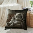 thumbnail image 2 of Uutvery Cute Rabbits Print Pillowcase, 18x18 Inch Adorable Bunny Design on Soft Fabric, Charming Decorative Cushion Cover for Sofa Bedroom, Perfect Easter and Spring Season Gift, 2 of 7