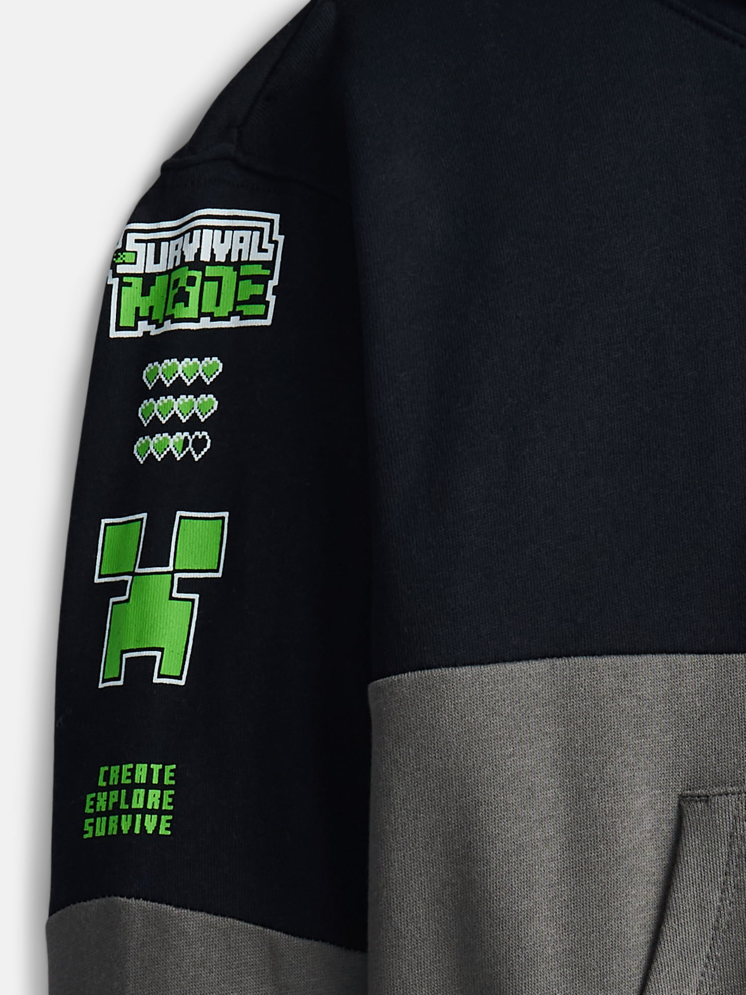 Minecraft Boy’s Colorblock Fleece Graphic Hoodie, Sizes 4-18