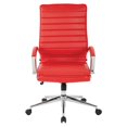 thumbnail image 3 of Fauteuil de Gestionnaire à Dossier Haut en Similicuir Rouge avec Base Chromée, 3 of 8