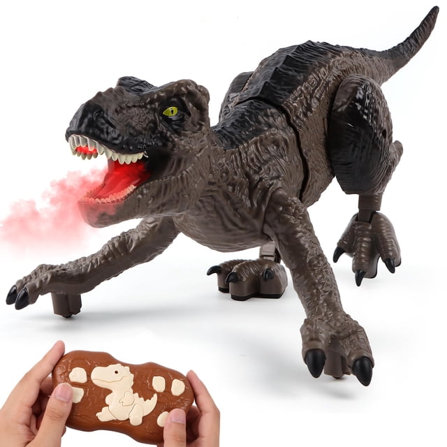 Dinosaurio T-Rex con control remoto y luces, rugido
