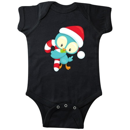 

Inktastic Christmas Bird Blue Bird Bird With Candy Cane Gift Baby Boy or Baby Girl Bodysuit