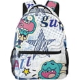 thumbnail image 6 of Kawaii Cartoon Backpack The Amazing Anime World Of Gumball Pattern Backpack Lightweight Durable Travel Laptop Backpack Cartoon Anime Fans Gift, 6 of 7