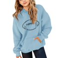 thumbnail image 4 of CPNG Girls Hooded Sweatshirt Football Print Long Sleeve Hoodie Pullover Top Trendy Comfy Daily Casual Loose Sweatshirts, 4 of 6