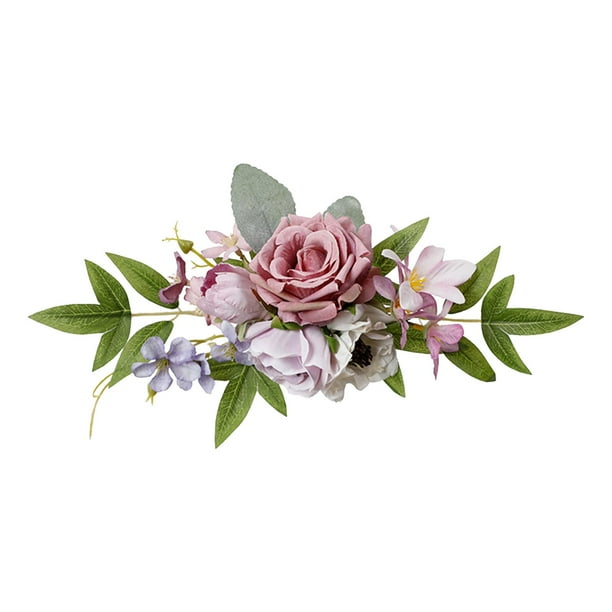PEW Flores Flores Artificiales Luz Lujo Elegante Colores Silla Respaldo Flor para D