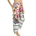 thumbnail image 2 of Xecao Bird and Floral Women's Straight Lounge Pajama Pants: The Epitome of Relaxed Sleepwear, 2 of 9