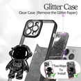 thumbnail image 5 of 6D Bling Sparkle Astronaut Hidden Stand Case Cover for iPhone 14 Pro 6.1 inch,Astronaut Folding Kickstand iPhone Case with Camera Protector & Soft TPU & Shockproof Bumper,Black, 5 of 7