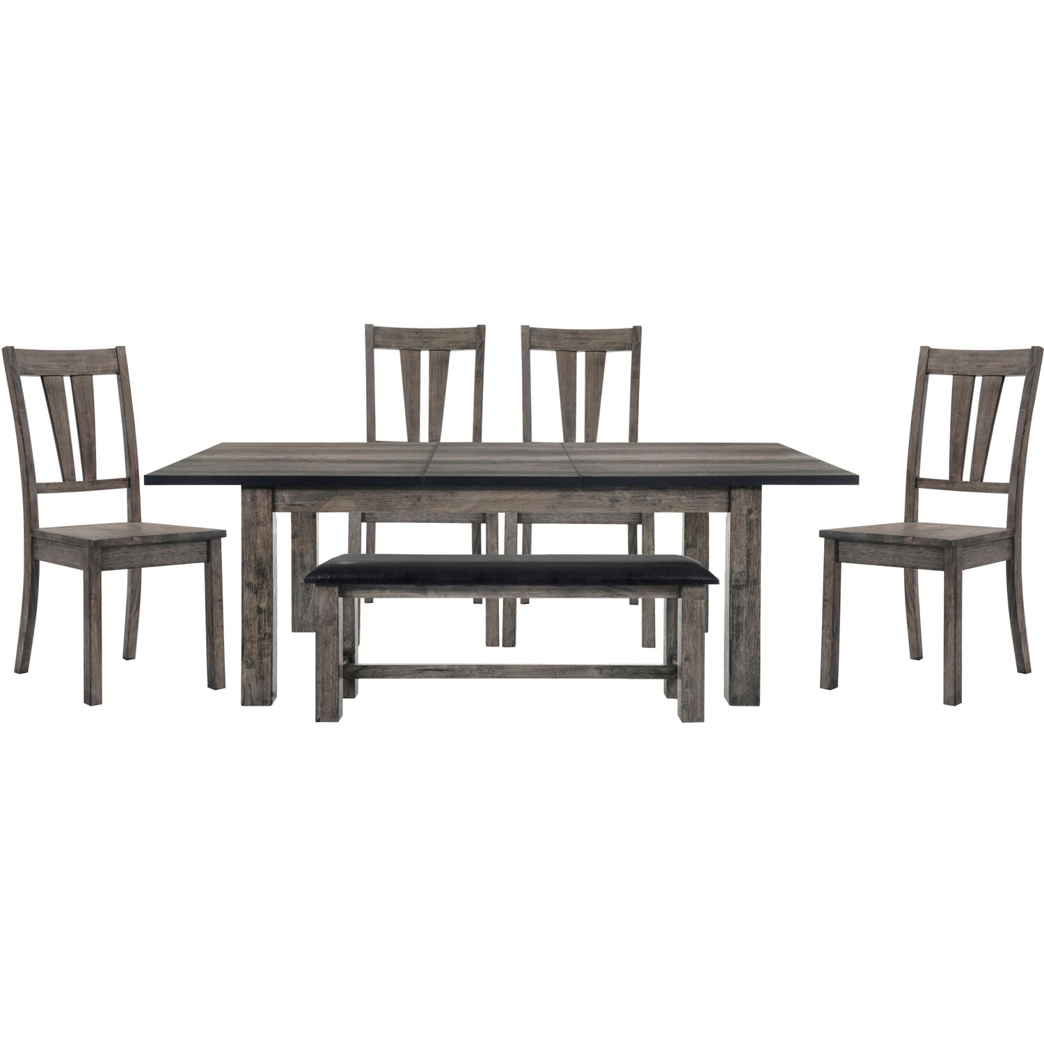 Hanover Bramble Hill 6Piece Dining Set with Expandable Table, 4 Wood