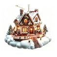 thumbnail image 2 of Acrylic Snow House Christmas Ornament, 3.94 Inch Lighted Hanging Decoration, Winter Cottage Pendant for Holiday Tree and Festive Gift Giving, 2 of 7