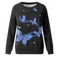 thumbnail image 6 of Women's Long Sleeve Sweatshirts Sparkly Graphic Print Round Neck Pullover Tops Fall Winter Casual Loose Fit Sweater Shirts, 6 of 6